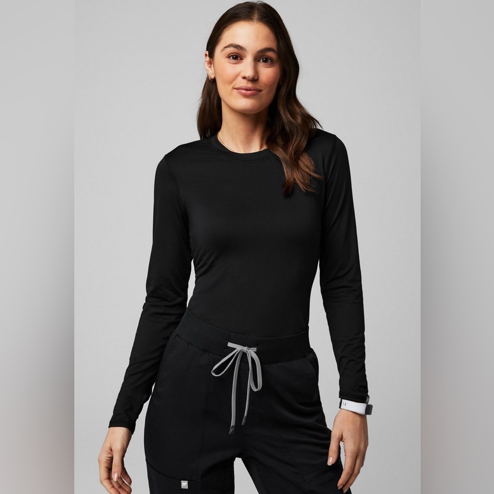 FABLETICS Core LongSleeve Scrub Womens Black Long Sleeve Top